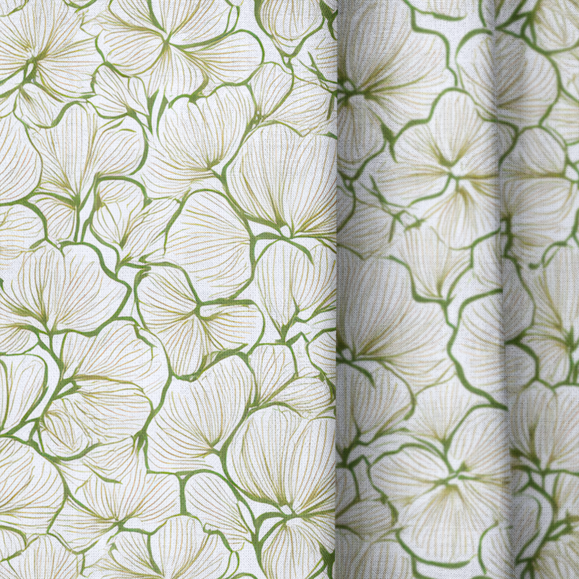 Three Leaf Clover - Drapery — close up