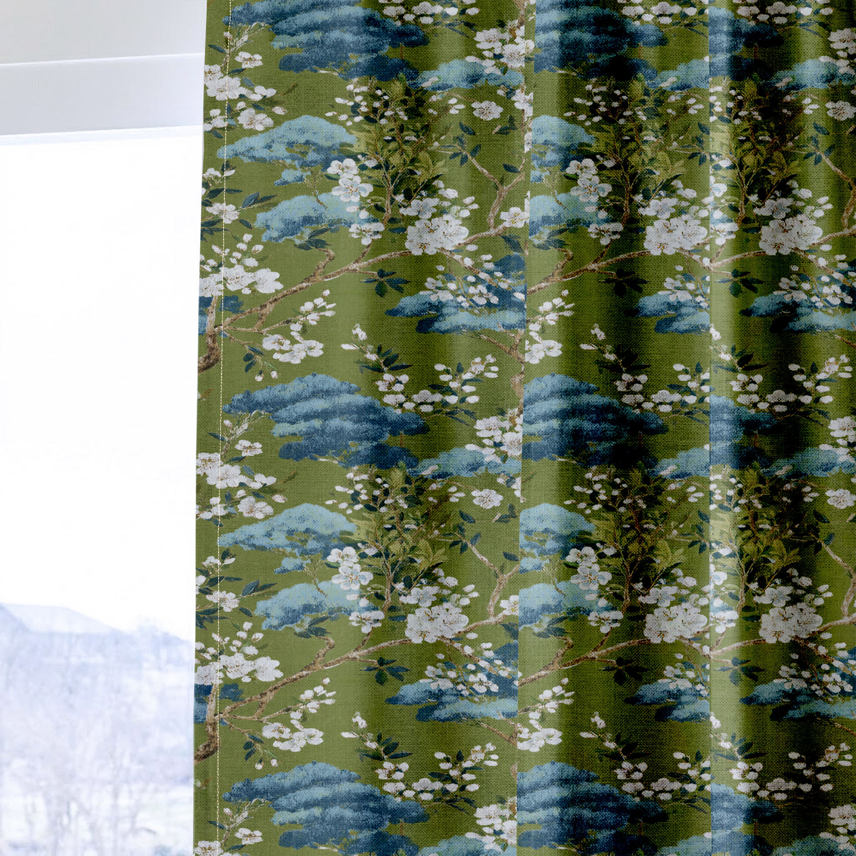 Chateau Green - Drapery — one panel