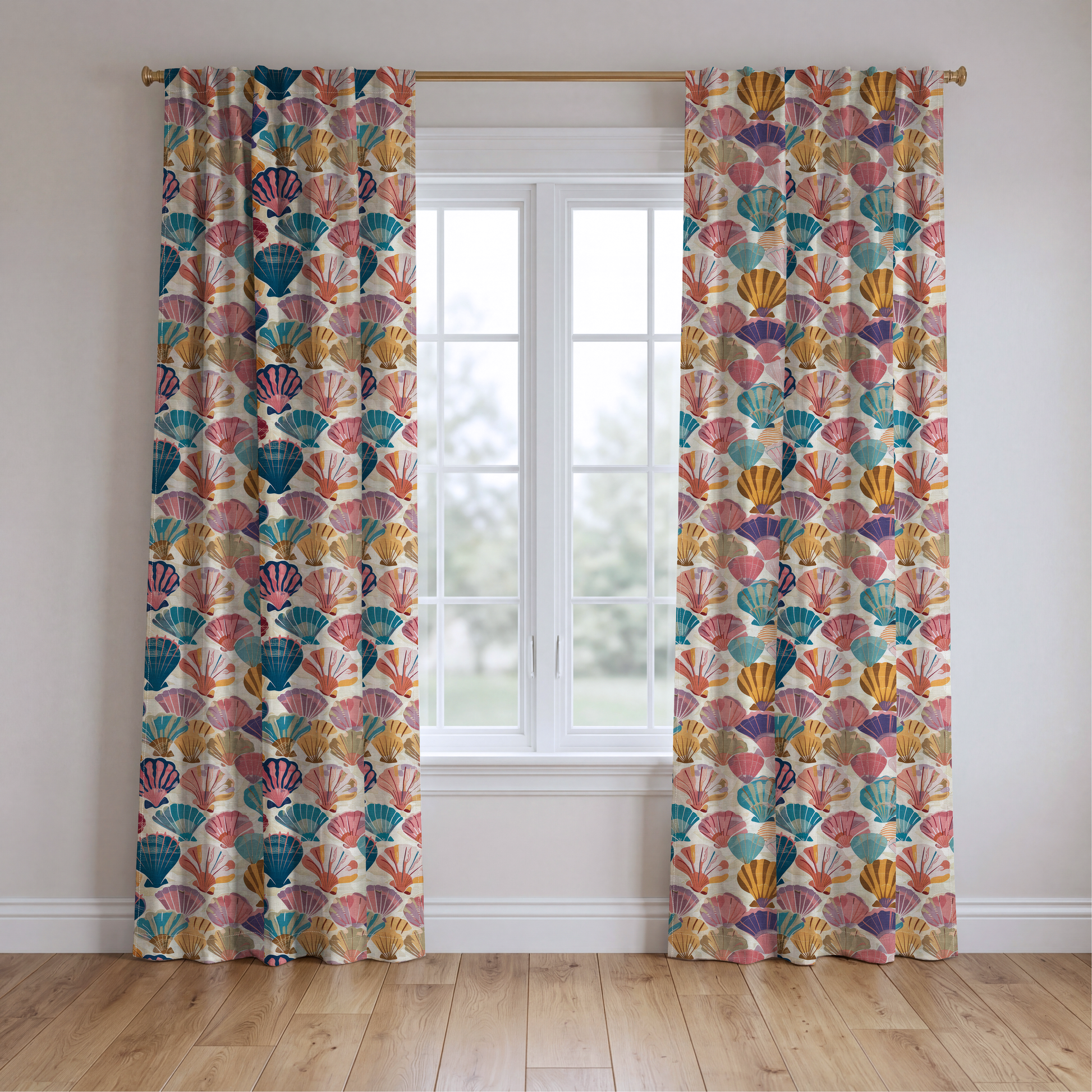 Seraphina's Seashell Sonata - Drapery — two panels
