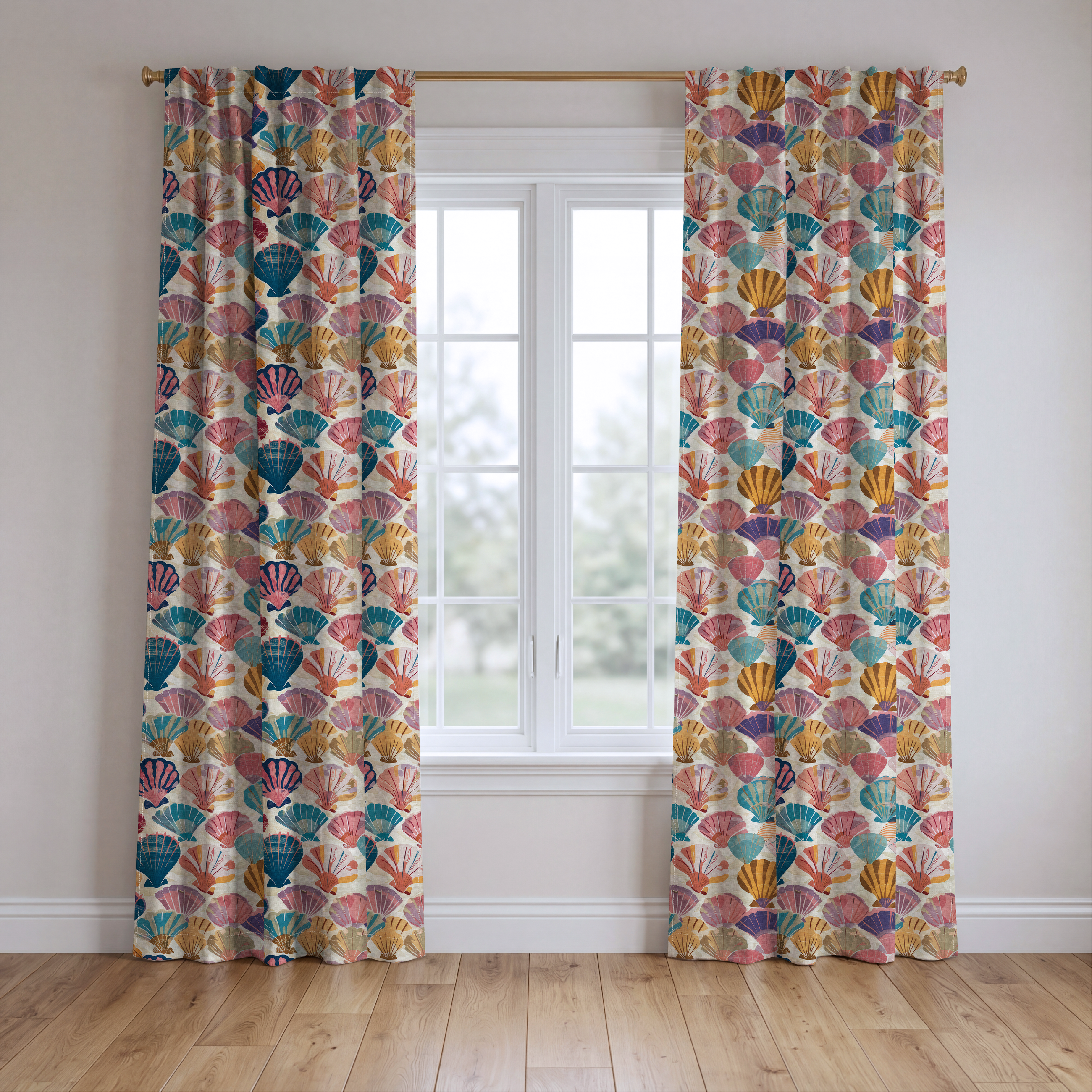 Seraphina's Seashell Sonata - Drapery — two panels