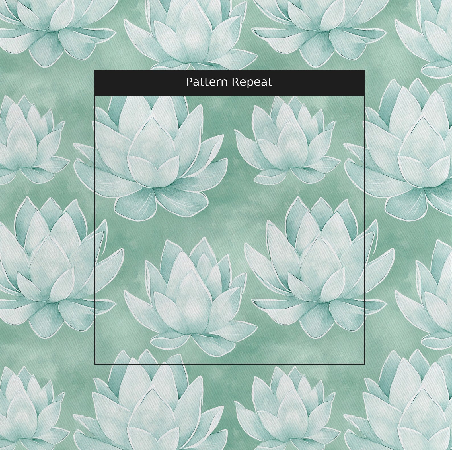 Misty Bloom Fabric by the Yard — pattern repeat