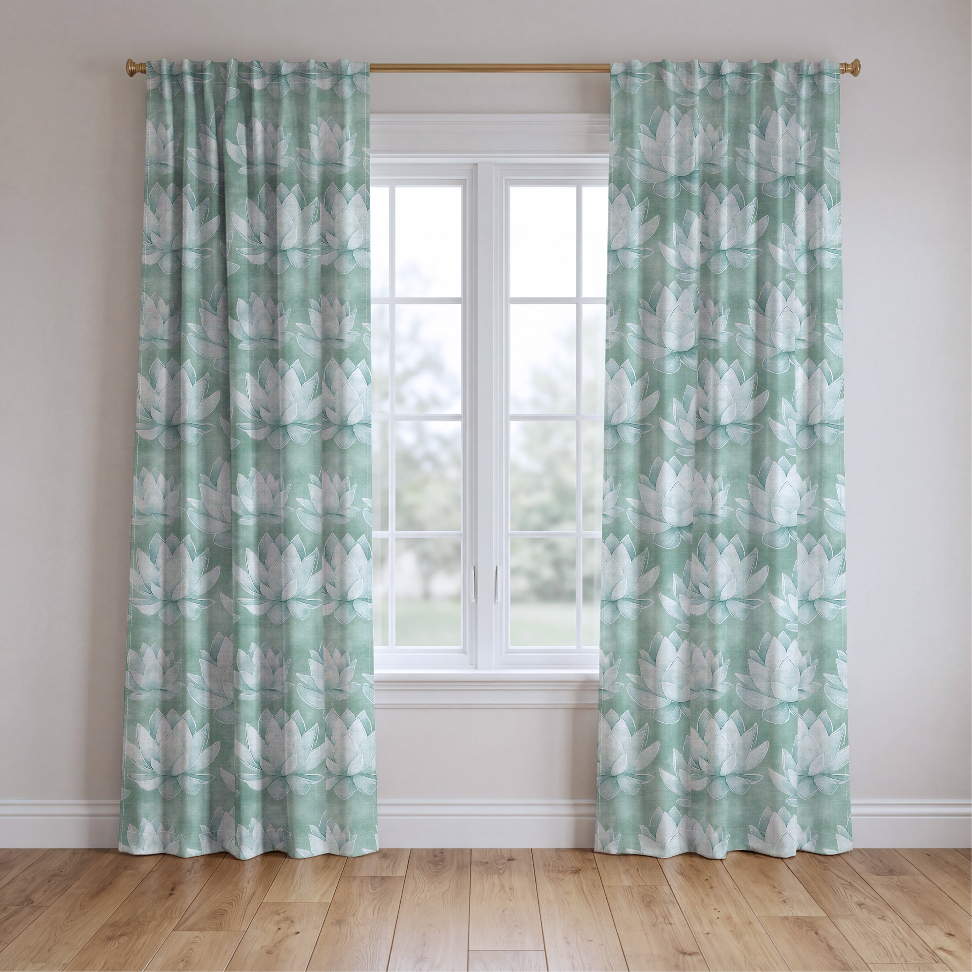 Misty Bloom - Drapery — two panels