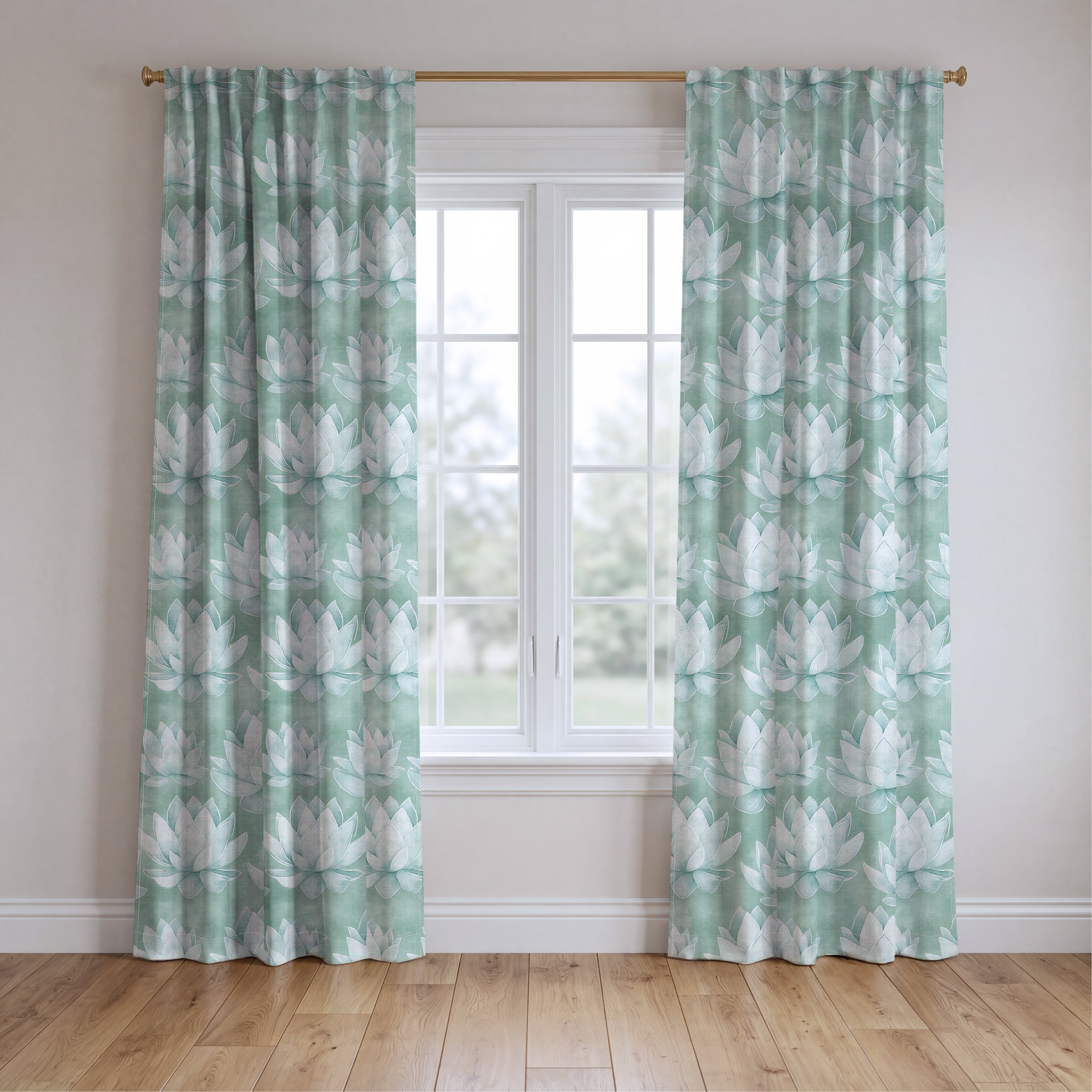 Misty Bloom - Drapery — two panels
