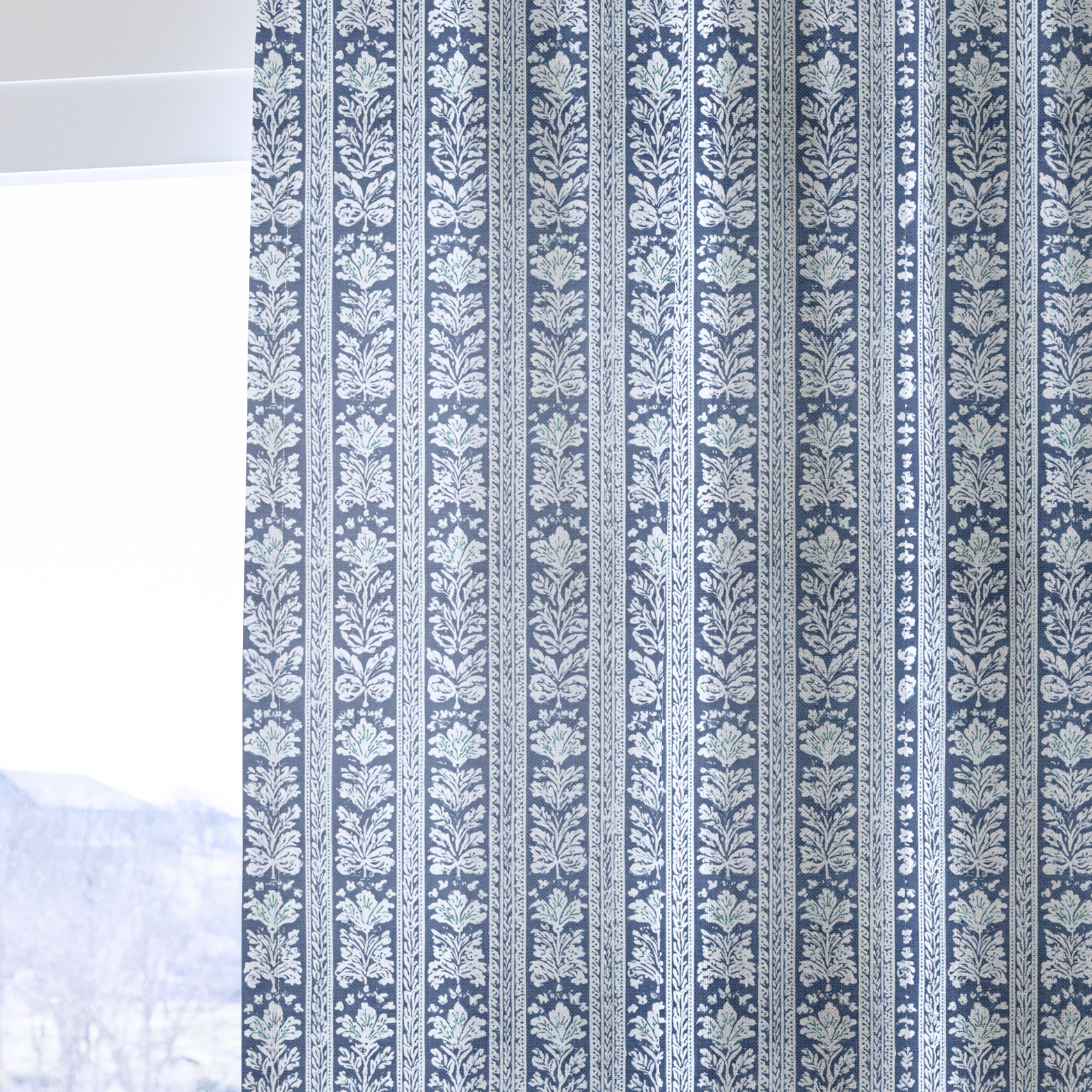 Blue Parlour Navy - Drapery — one panel