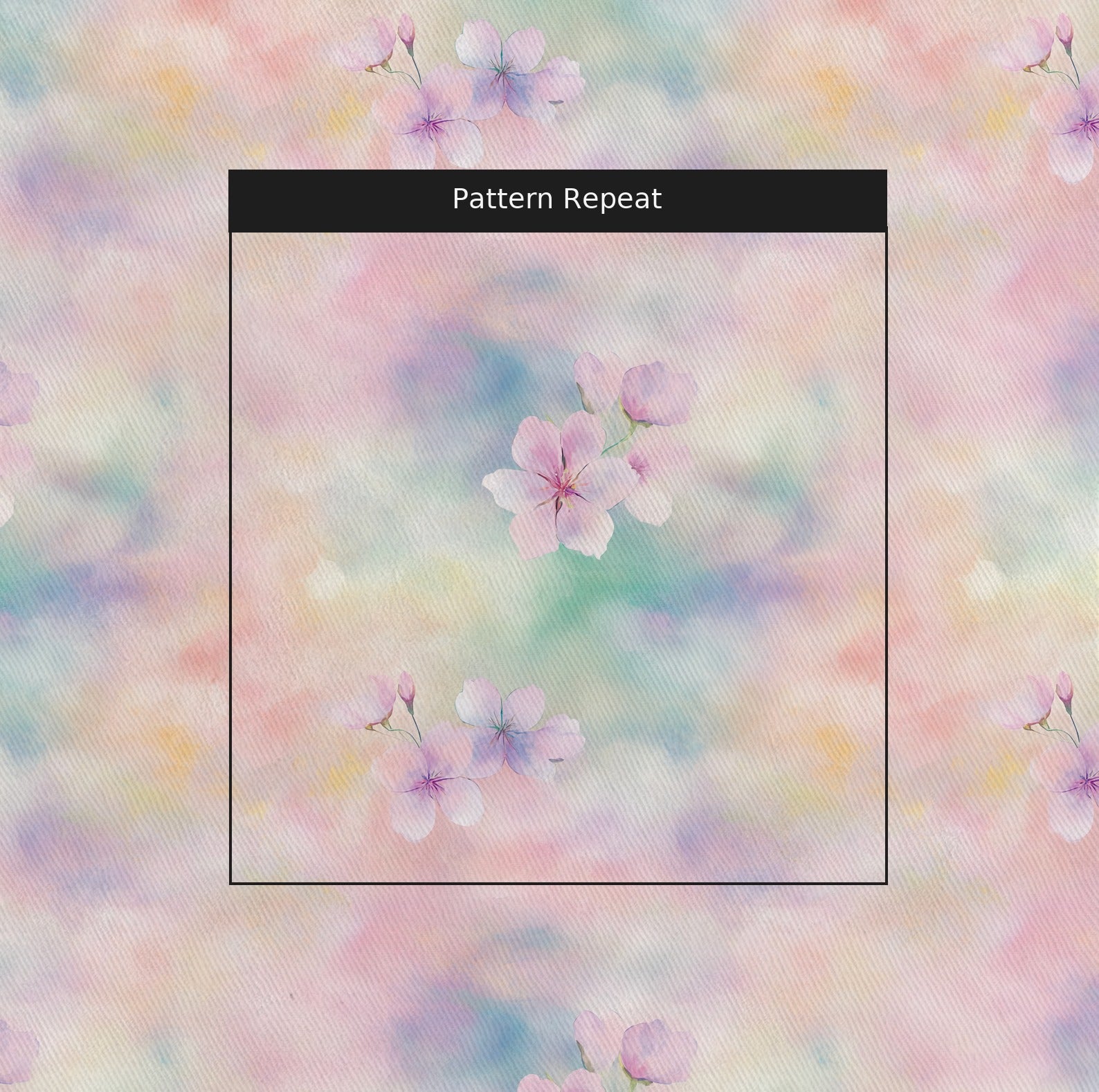 Floral Whisper Fabric by the Yard — pattern repeat