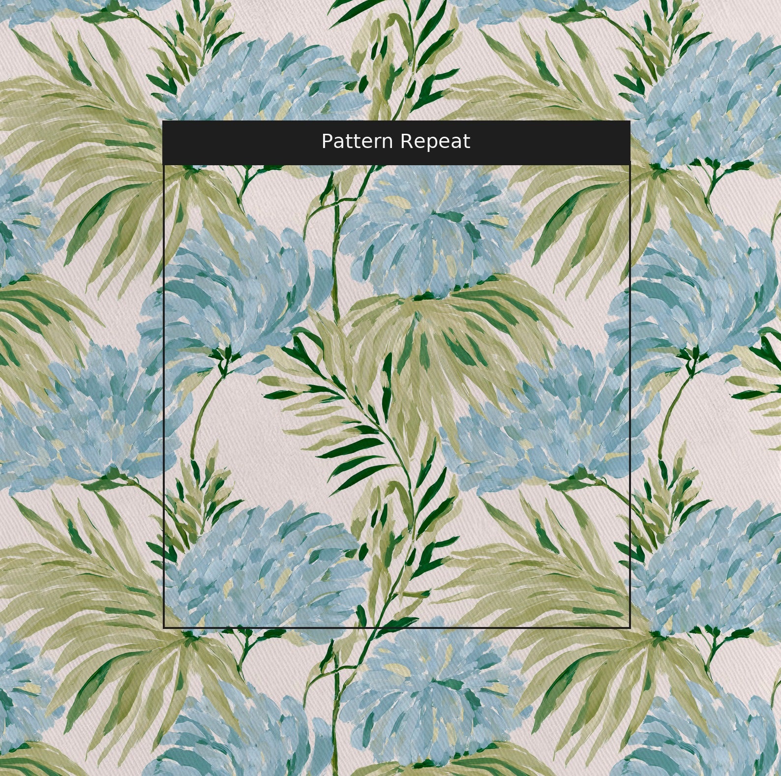 Azure Grove Fabric by the Yard — pattern repeat