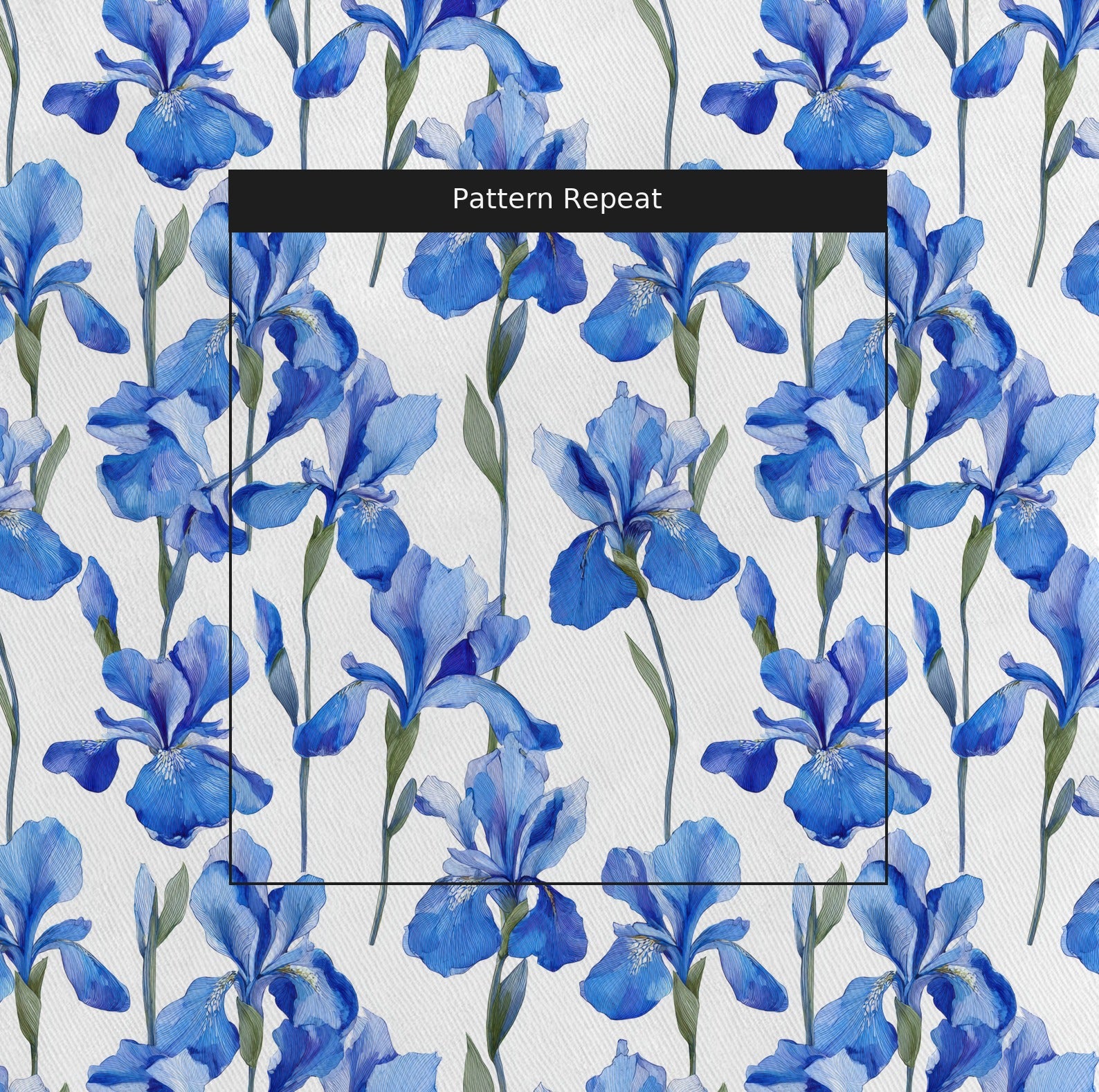 Dream Blue Fabric by the Yard — pattern repeat