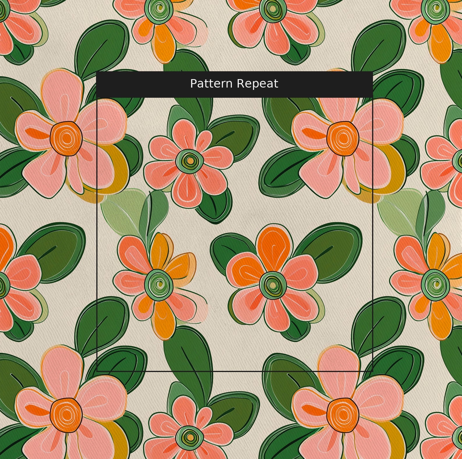 Cinnamon Fabric by the Yard — pattern repeat