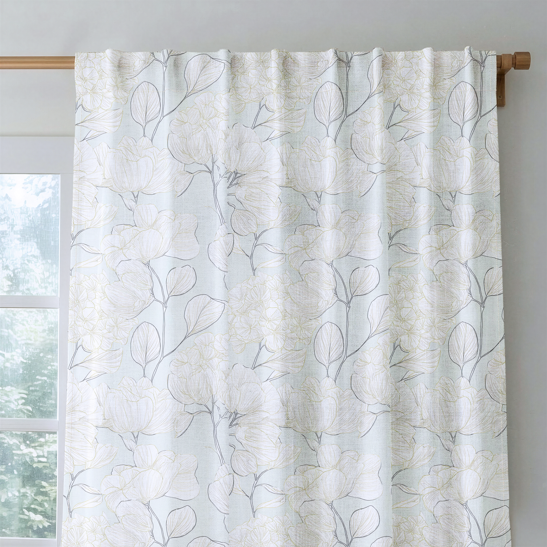 Mint Hydrangea - Drapery — rod