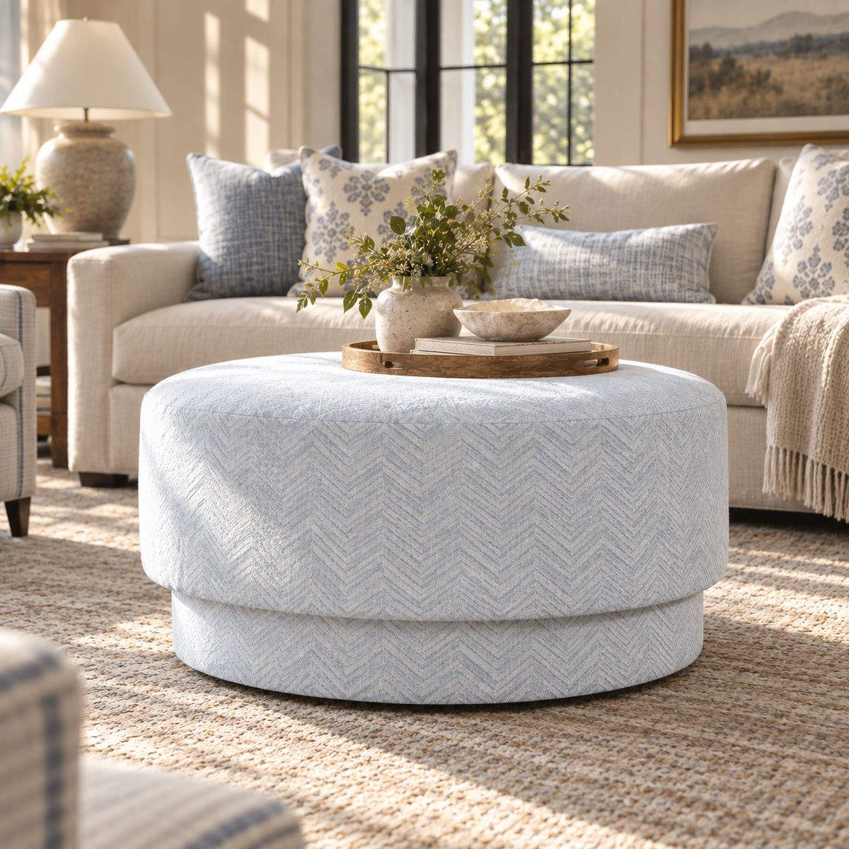 The Adelaide Ottoman in Classic Harmony