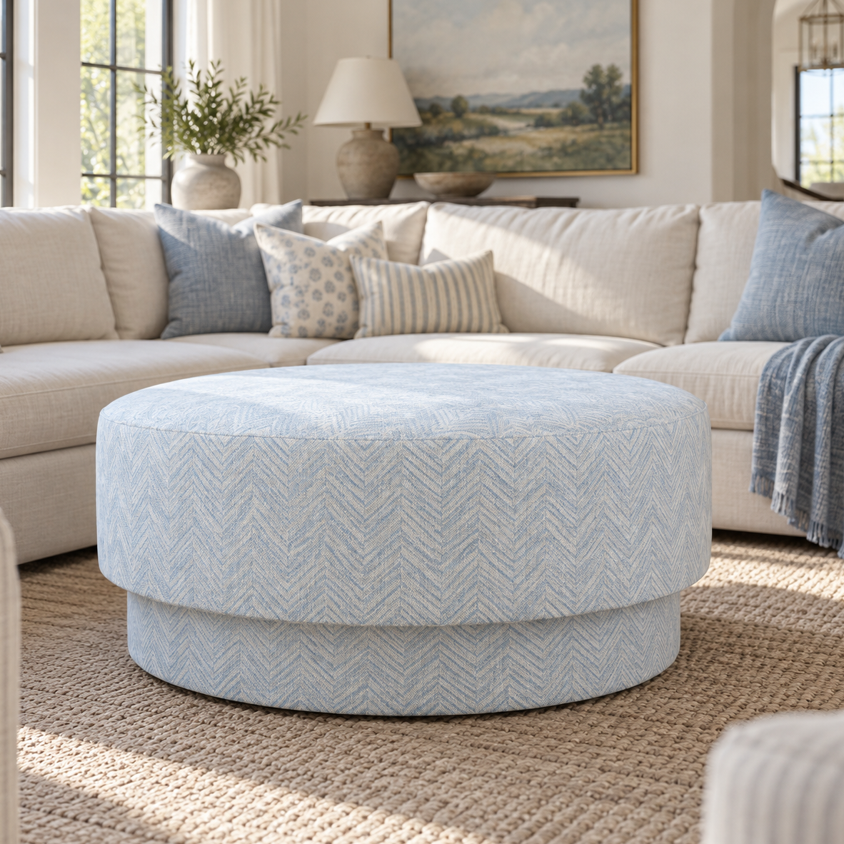 The Adelaide Ottoman in Classic Harmony