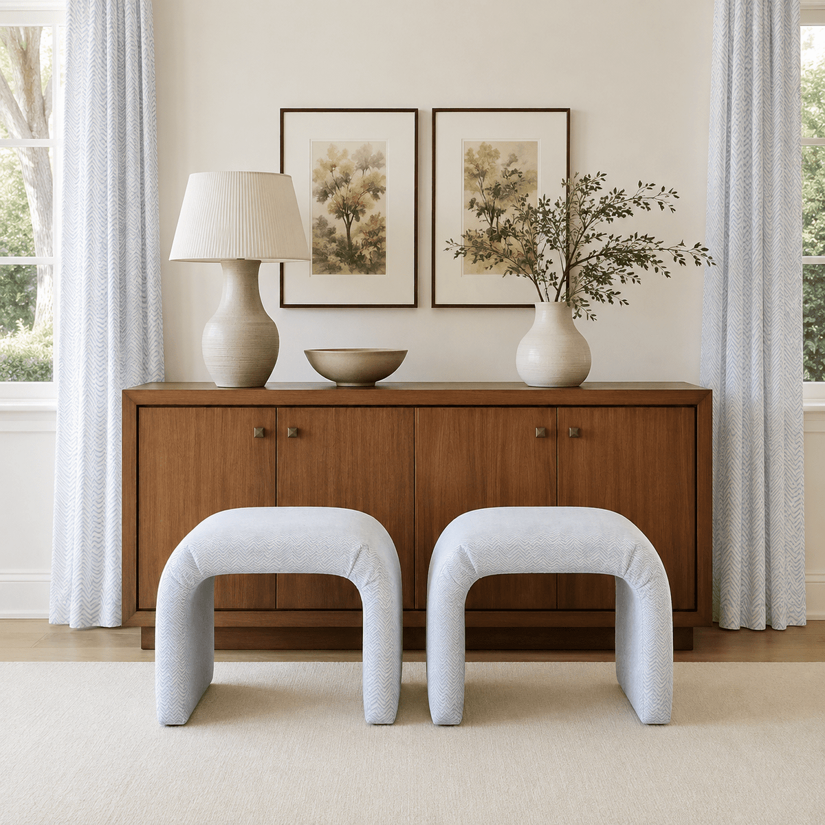 The Lewis Ottoman in Classic Harmony - Lemon Park