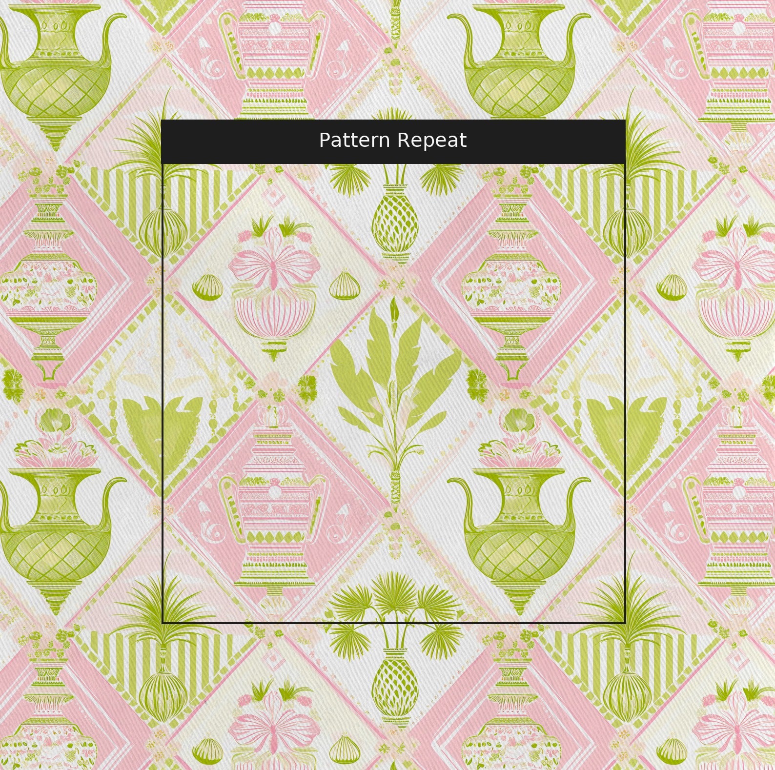 Palm Court Fabric by the Yard — pattern repeat