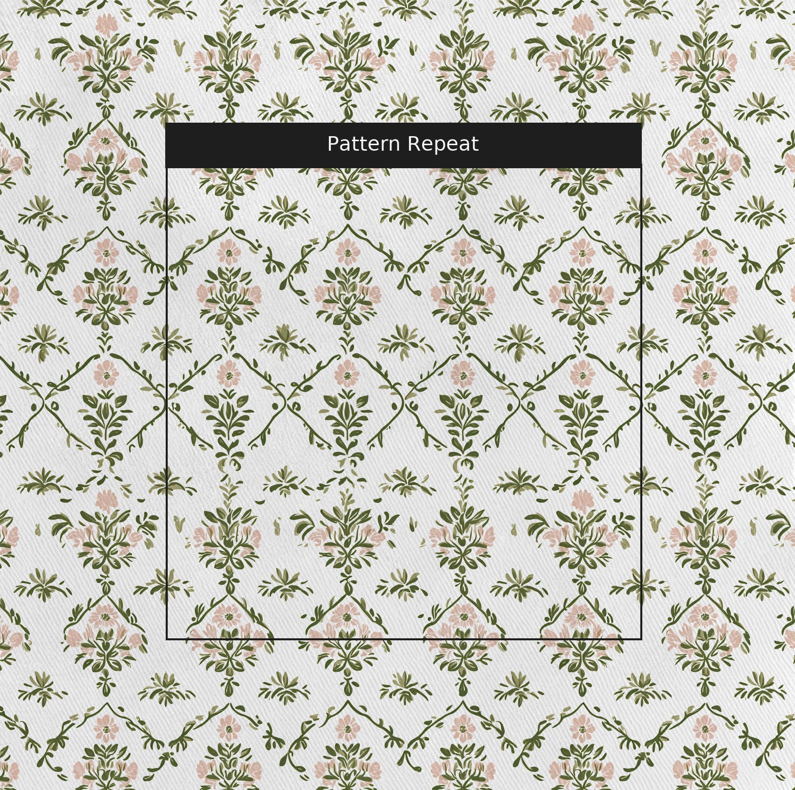 Timeless Trellis Fabric by the Yard — pattern repeat