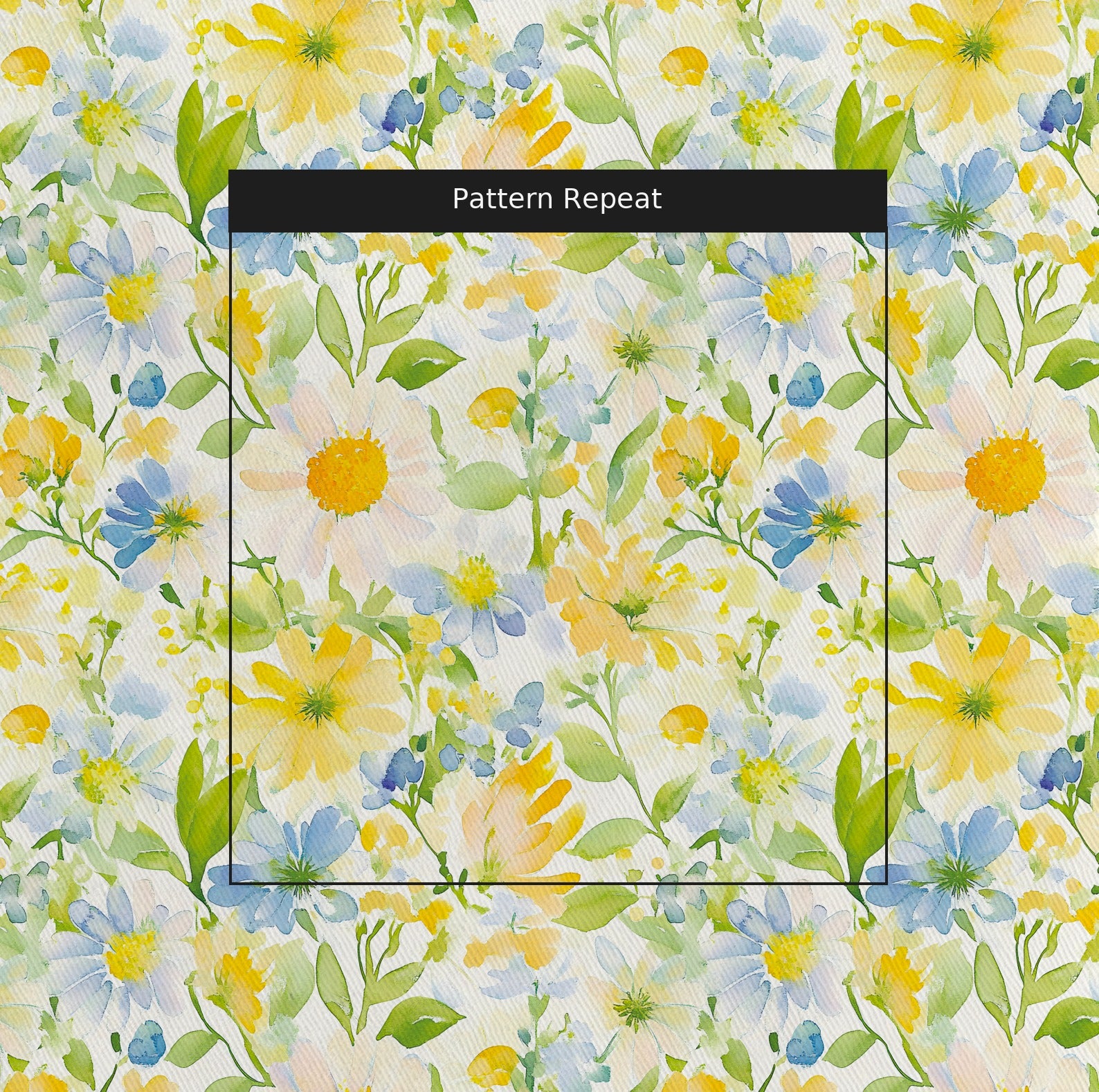 Wildflower Whimsy Fabric by the Yard — pattern repeat