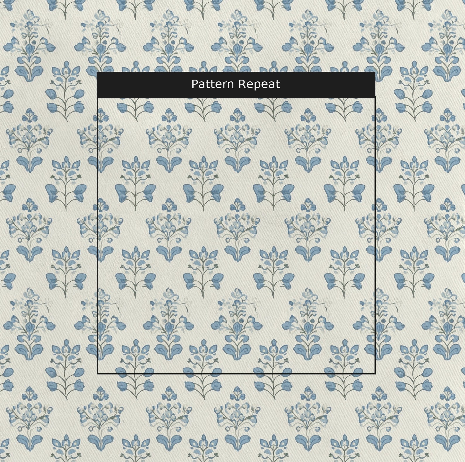 Capri Blue Fabric by the Yard — pattern repeat