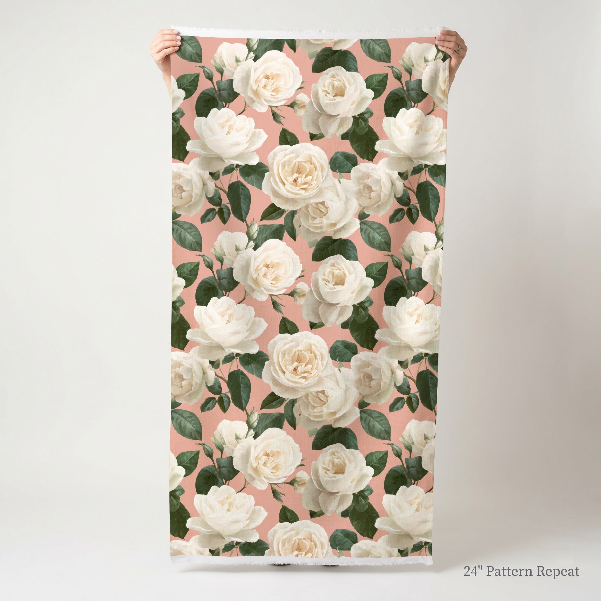 Fresh White Bloom Fabric by the Yard