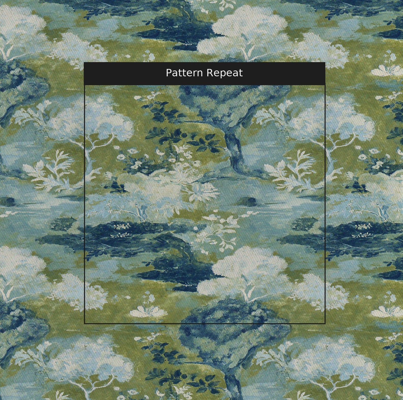 Courtland Chinoiserie Fabric by the Yard — pattern repeat