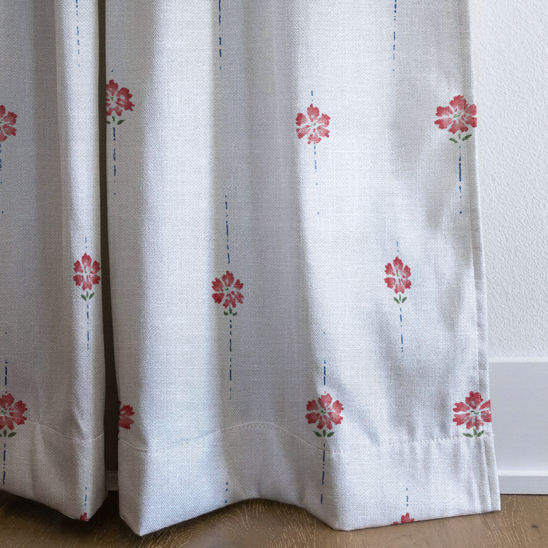 Poppy Dots - Drapery — corner closeup