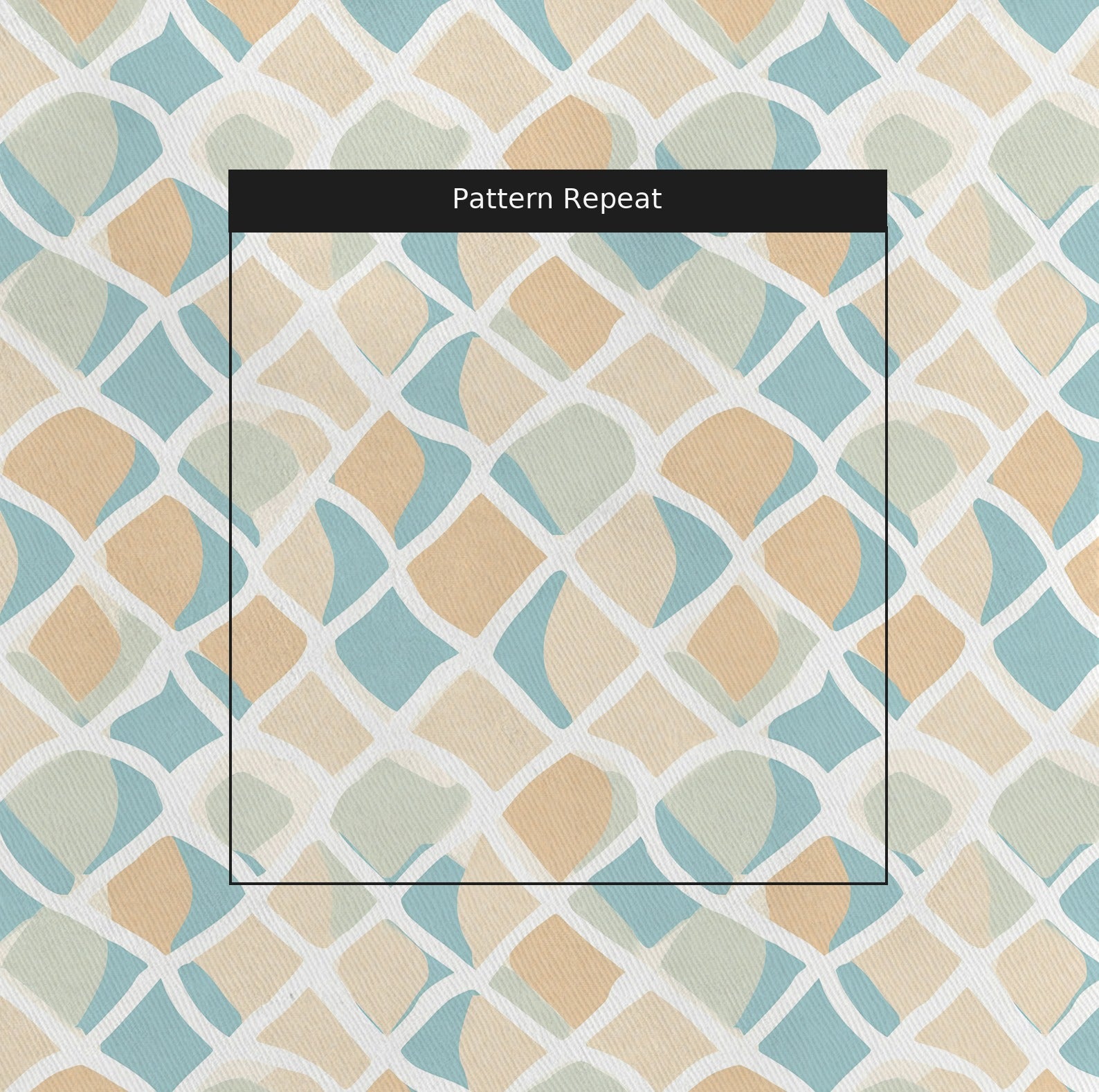 Waves Fabric by the Yard — pattern repeat
