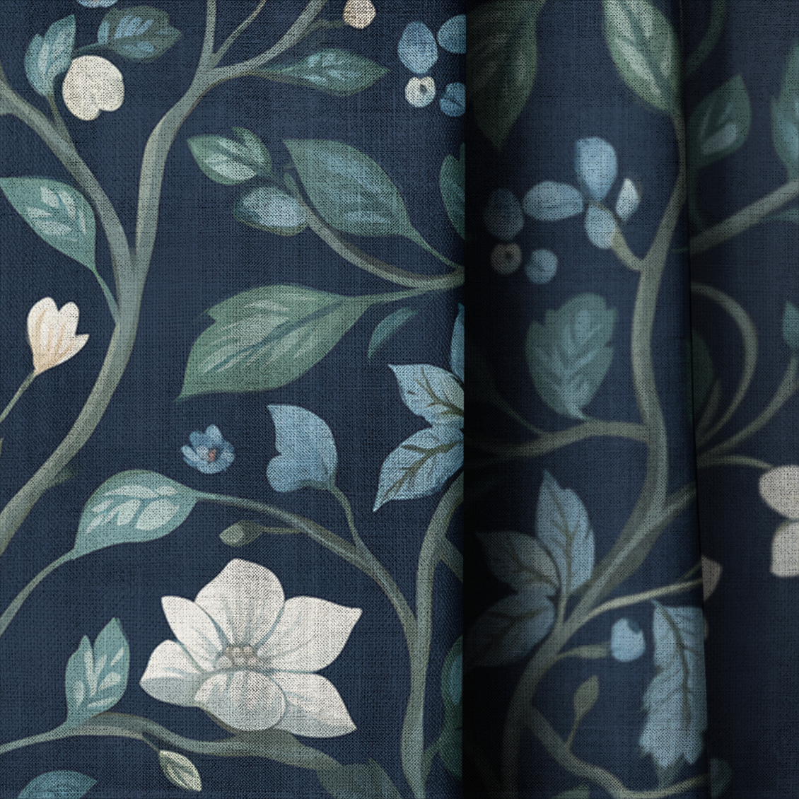 Navy - Drapery — close up