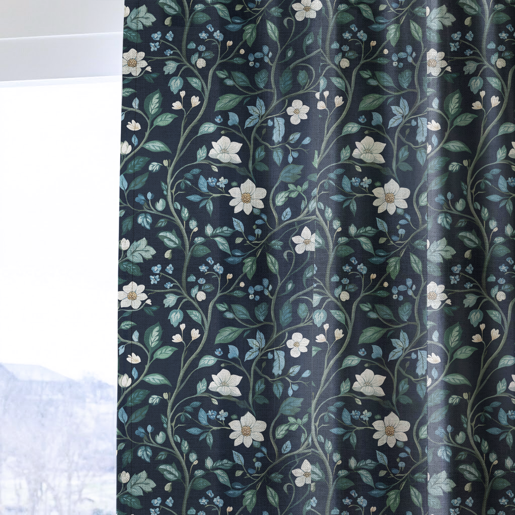 Navy - Drapery — one panel