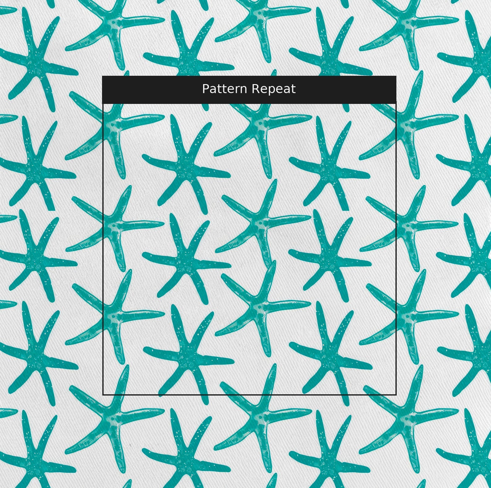 Aqua Starlets Fabric by the Yard — pattern repeat