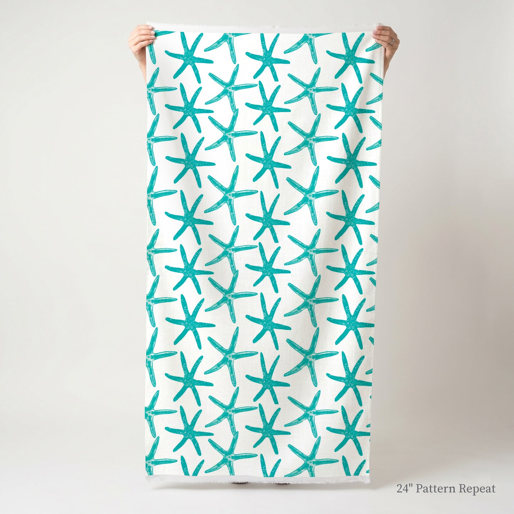 Aqua Starlets Fabric by the Yard