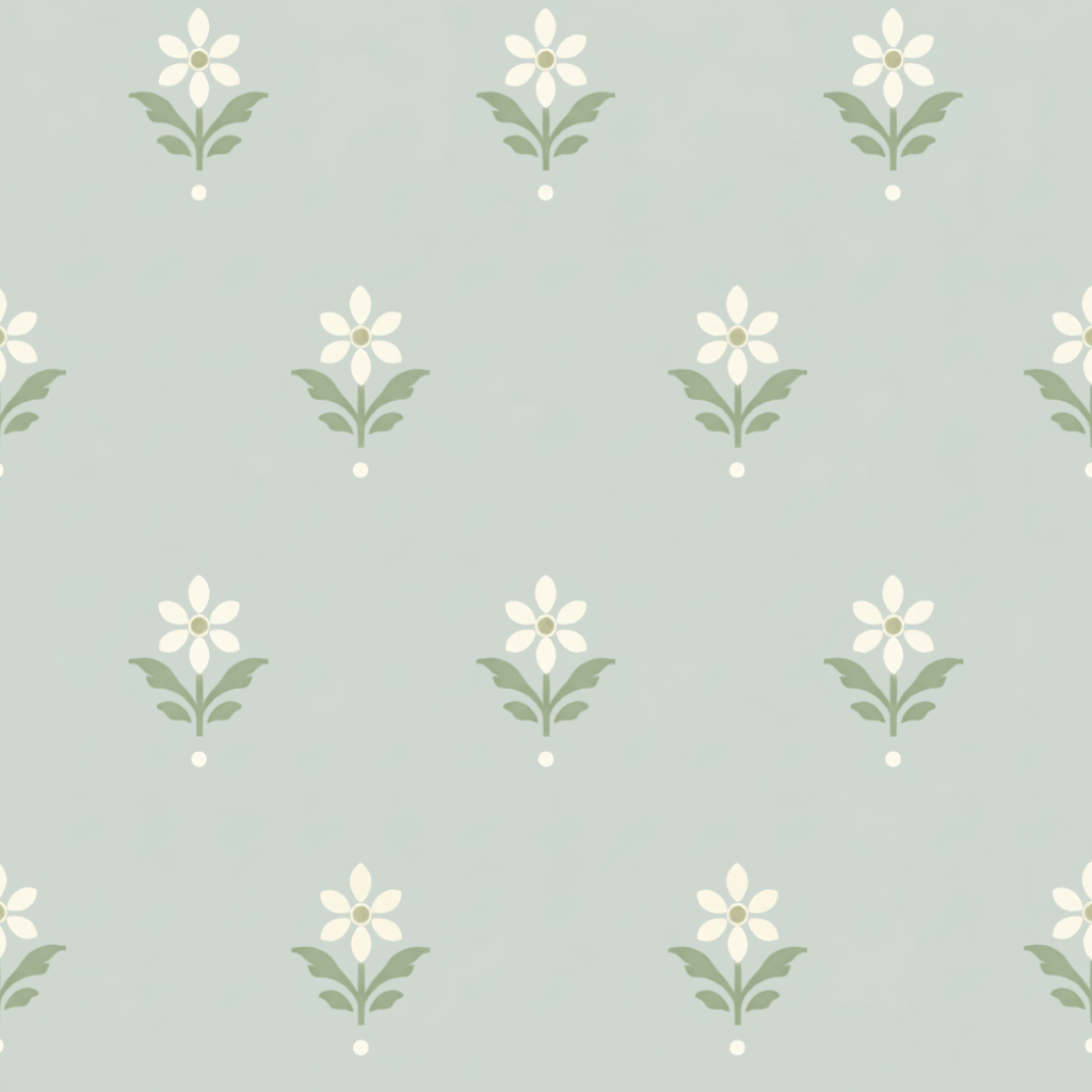 Mint To Be Sage Block Print Wallpaper