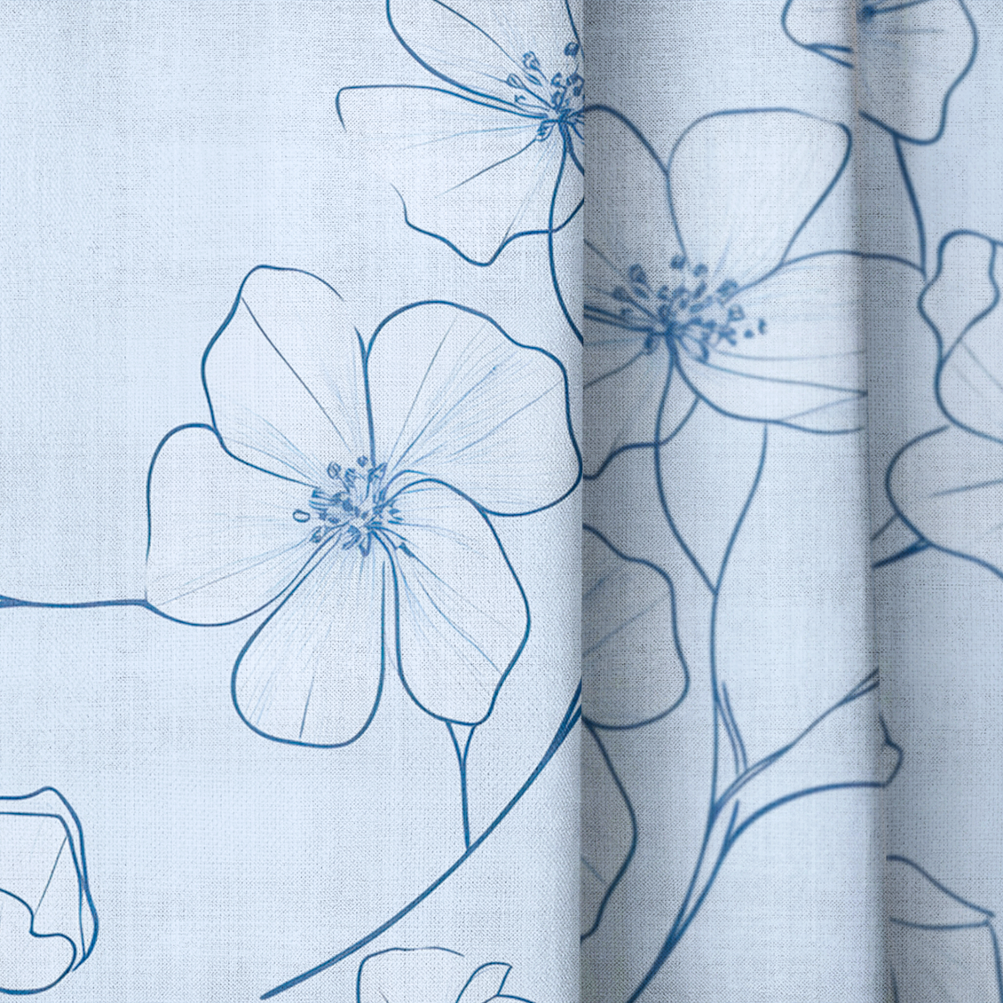 Blue Sketch - Drapery — close up