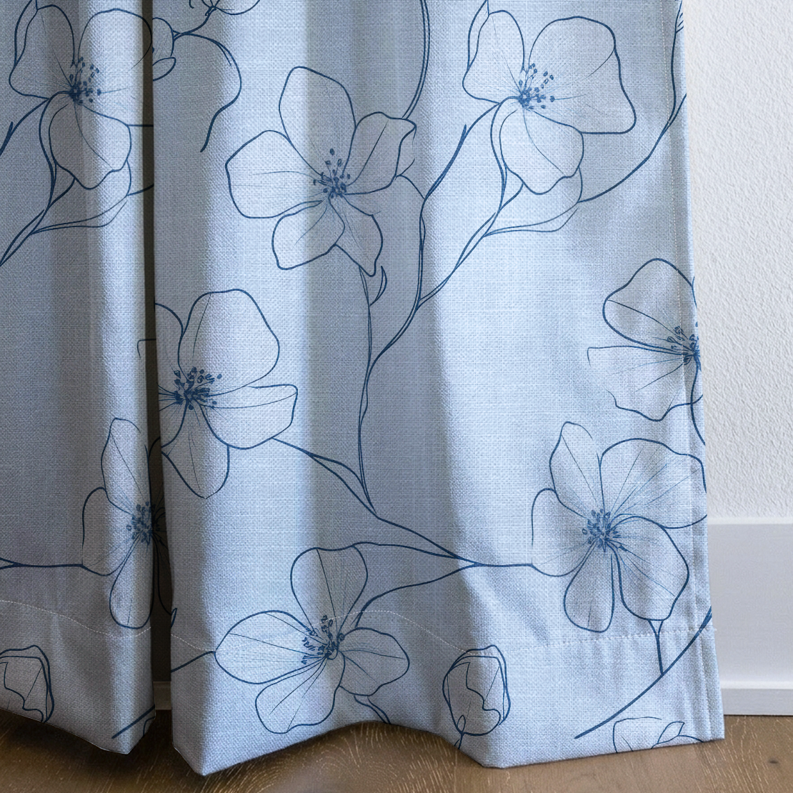 Blue Sketch - Drapery — corner closeup