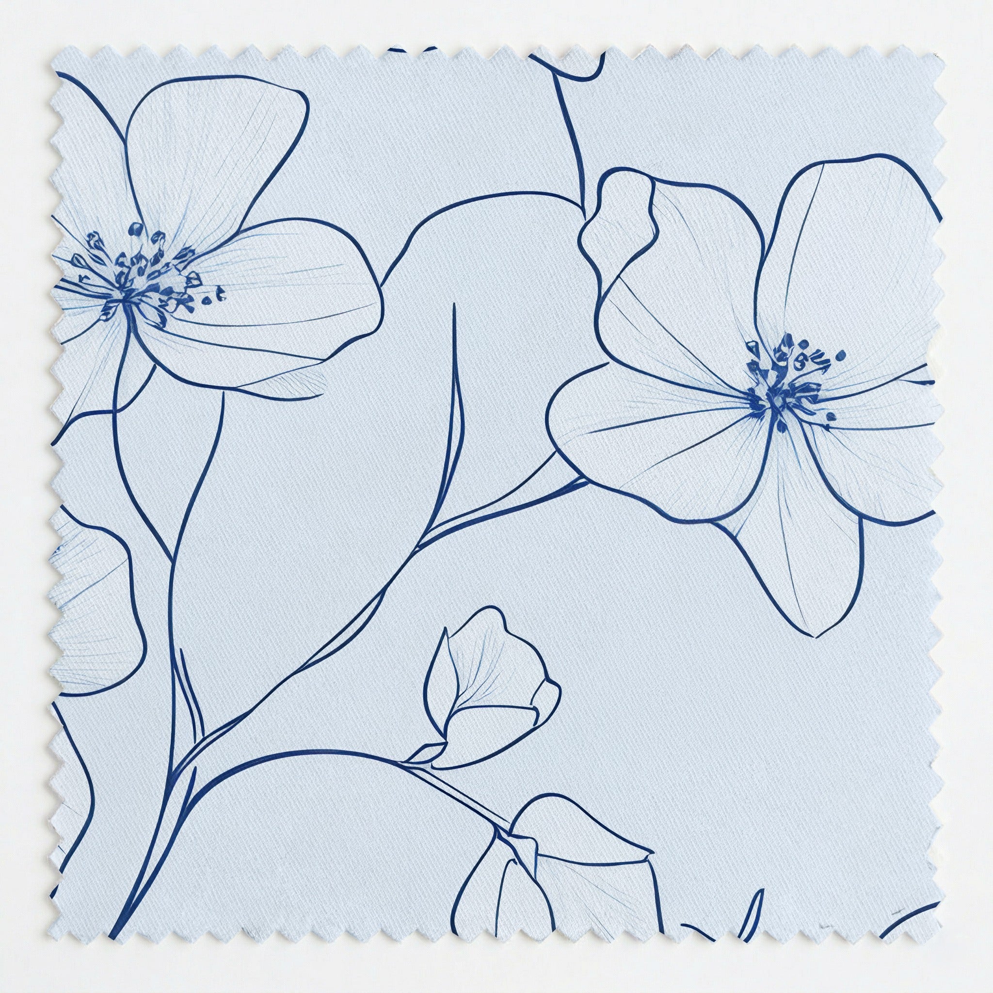 Blue Sketch Fabric by the Yard