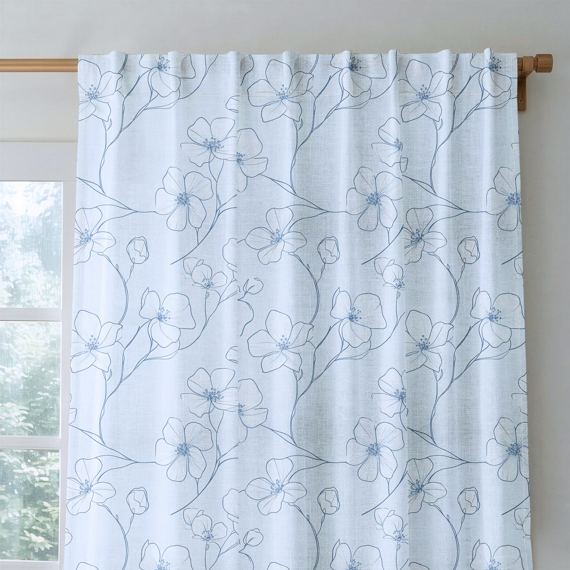 Blue Sketch - Drapery — rod