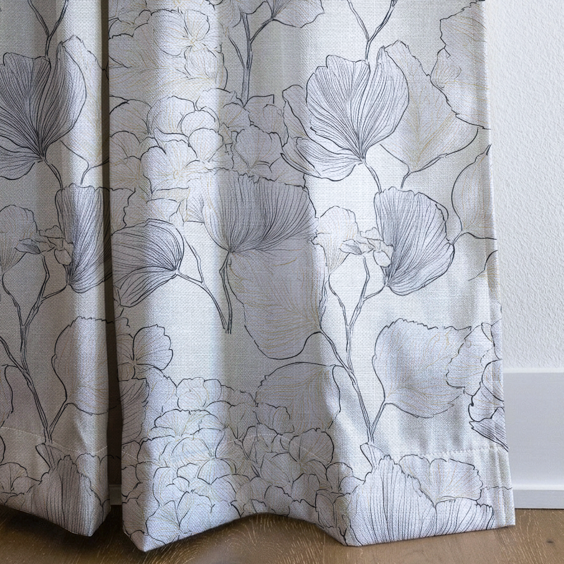 Hydrangea Lining - Drapery — corner closeup