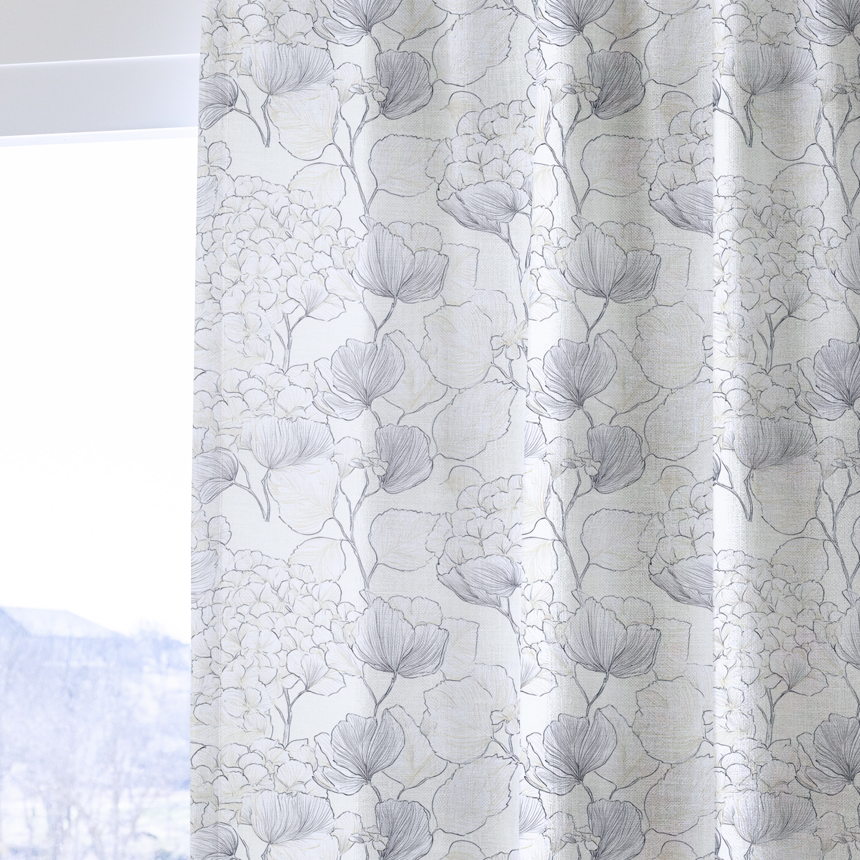 Hydrangea Lining - Drapery — one panel