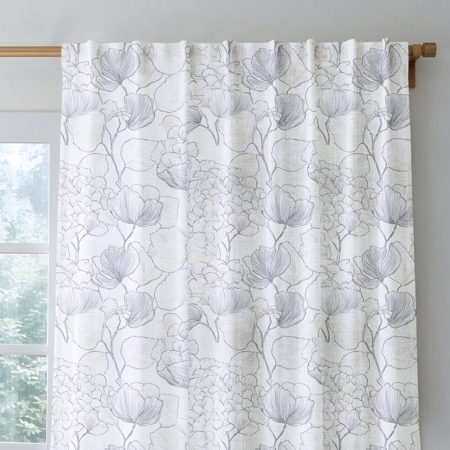 Hydrangea Lining - Drapery — rod