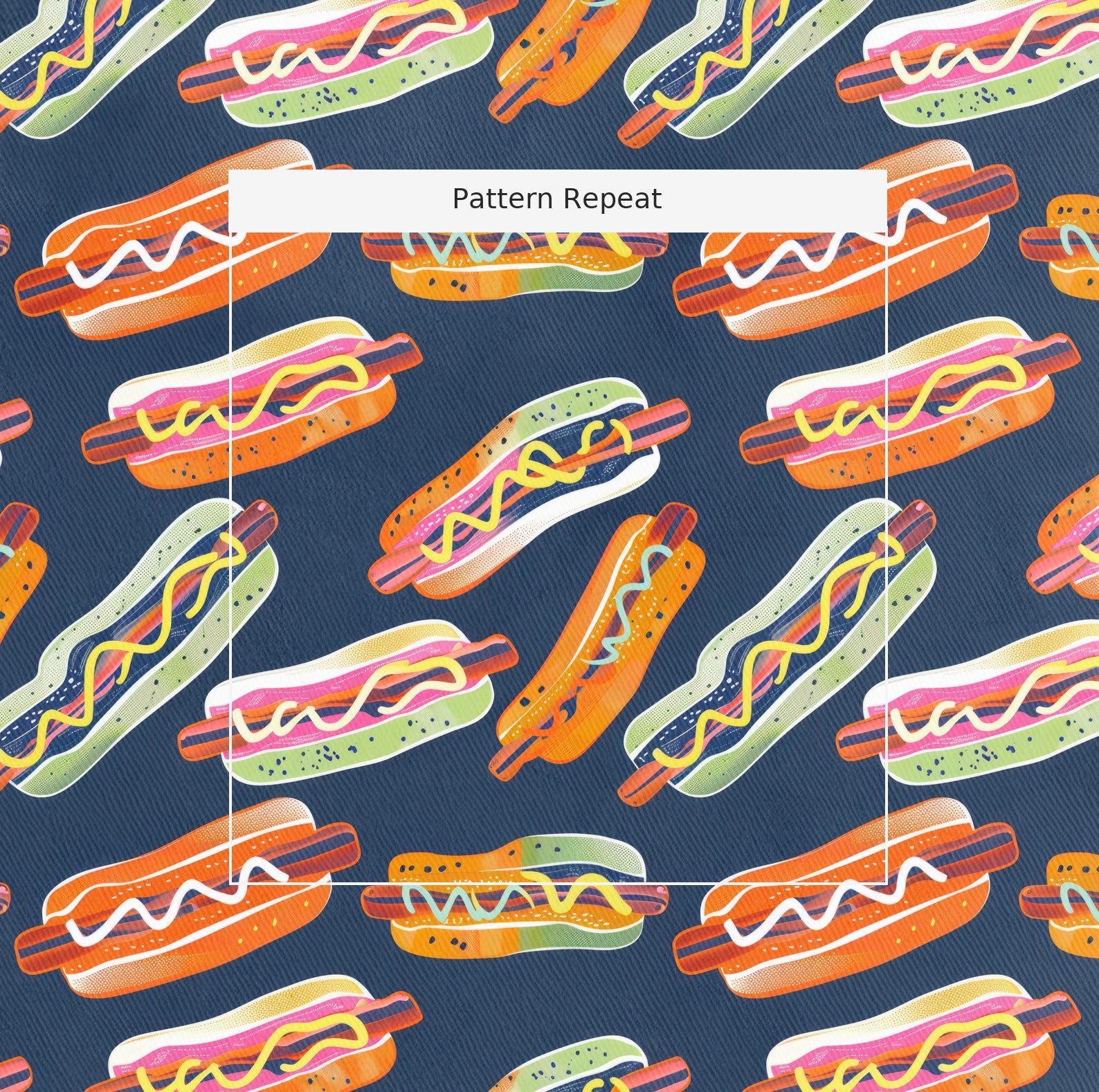 Dot Dog Fabric by the Yard — pattern repeat
