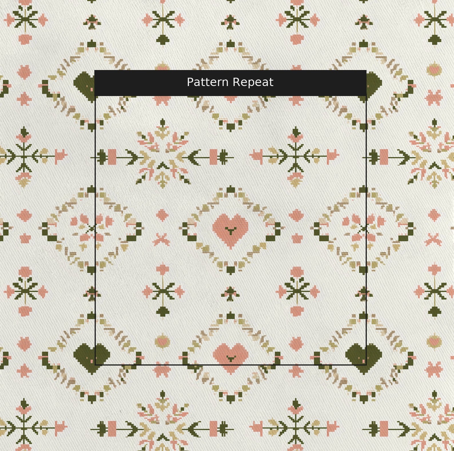 Heartland Stitch Fabric by the Yard — pattern repeat