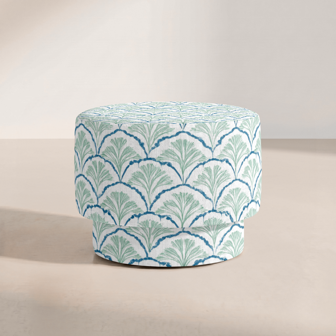 The Adelaide Ottoman in Hint Of Lime Sprouts