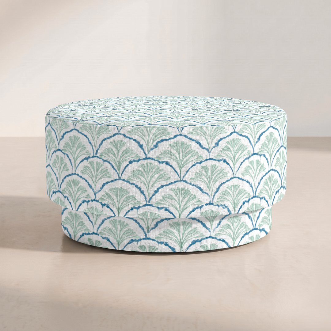 The Adelaide Ottoman in Hint Of Lime Sprouts