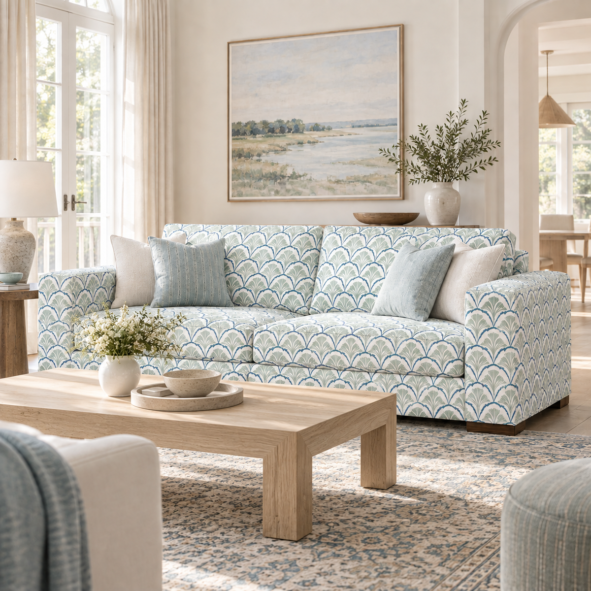 The Christopher Sofa in Hint Of Lime Sprouts
