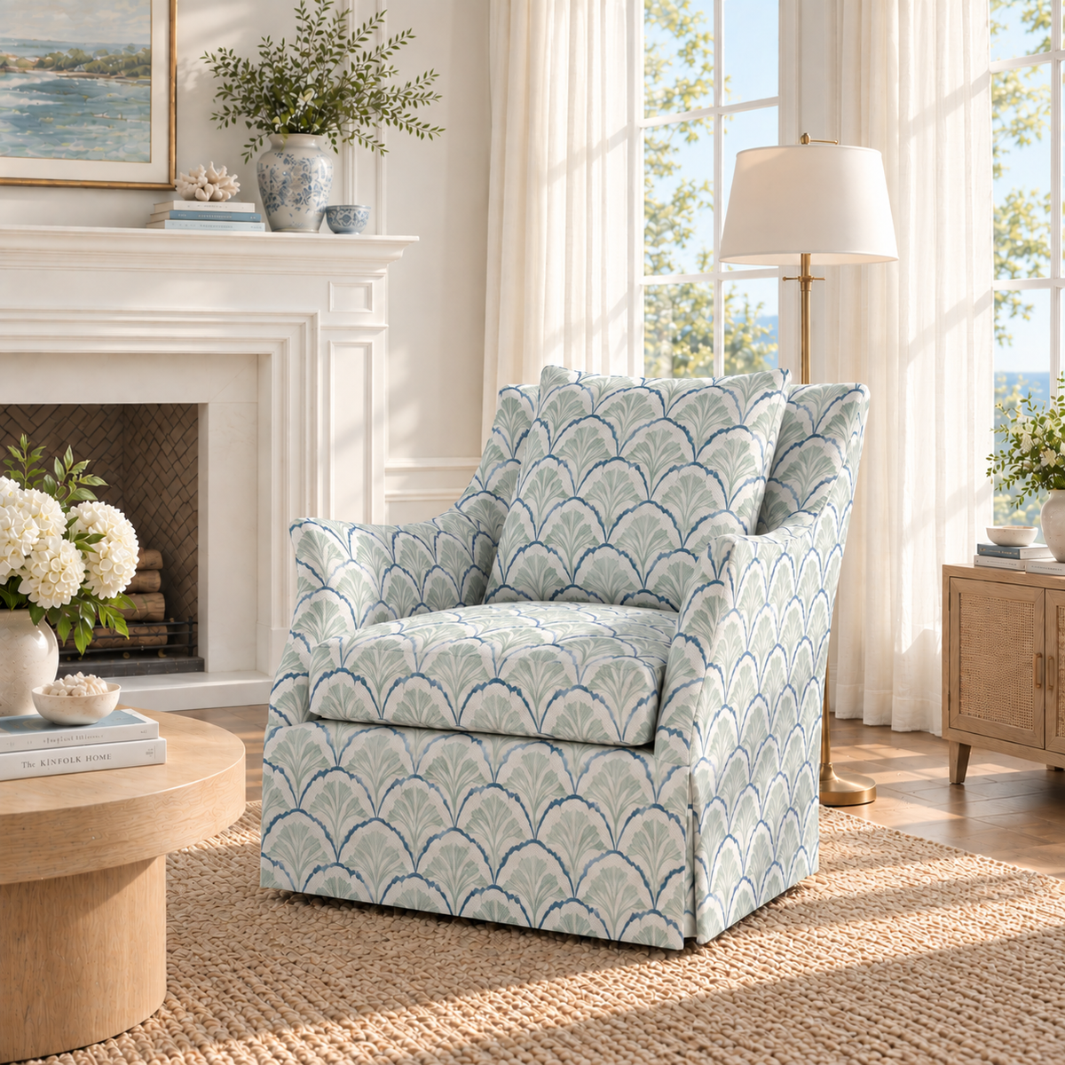 The Eleanor Chair in Hint Of Lime Sprouts