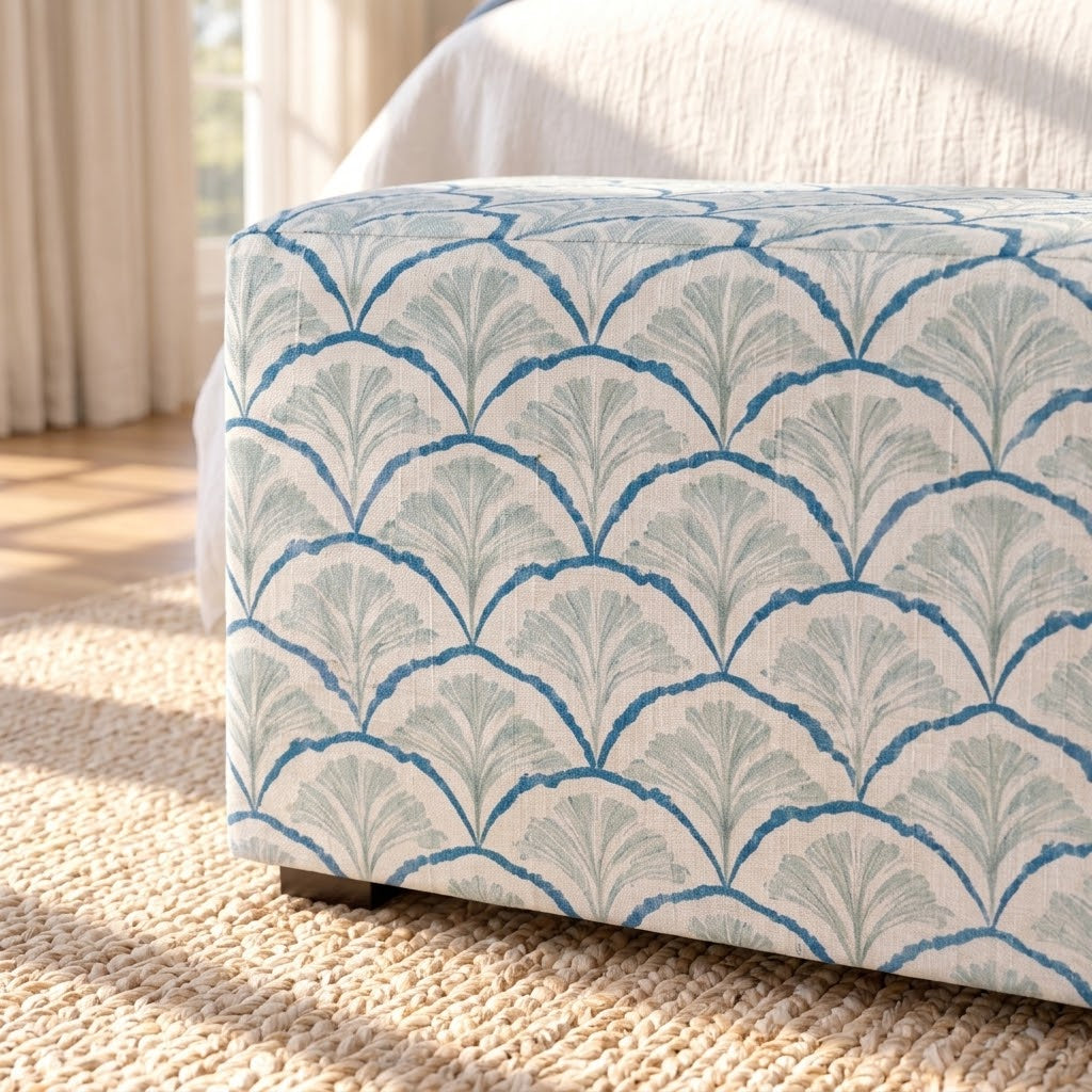 The Josephine Ottoman in Hint Of Lime Sprouts