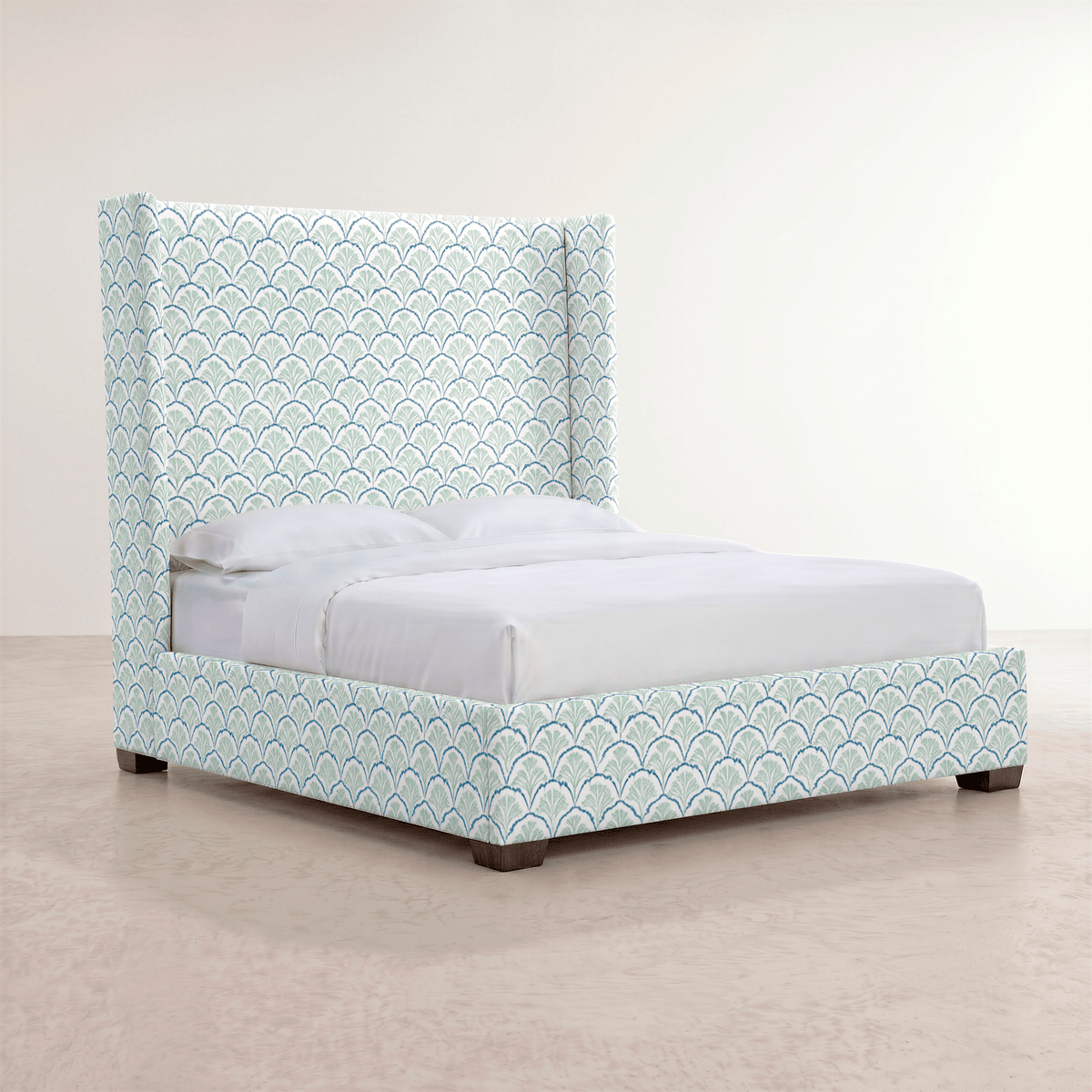 The Selene Bed in Hint Of Lime Sprouts - Lemon Park