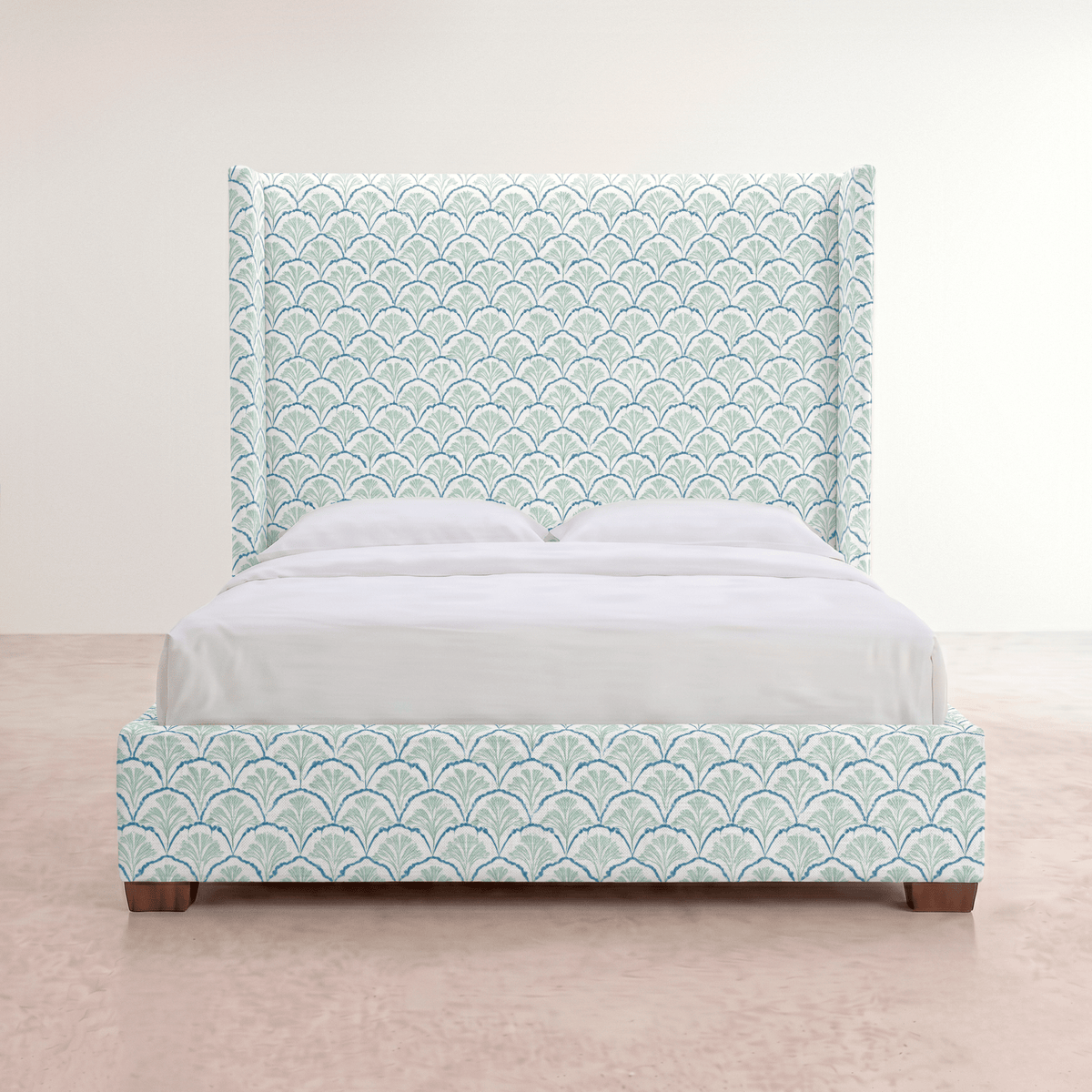 The Selene Bed in Hint Of Lime Sprouts - Lemon Park