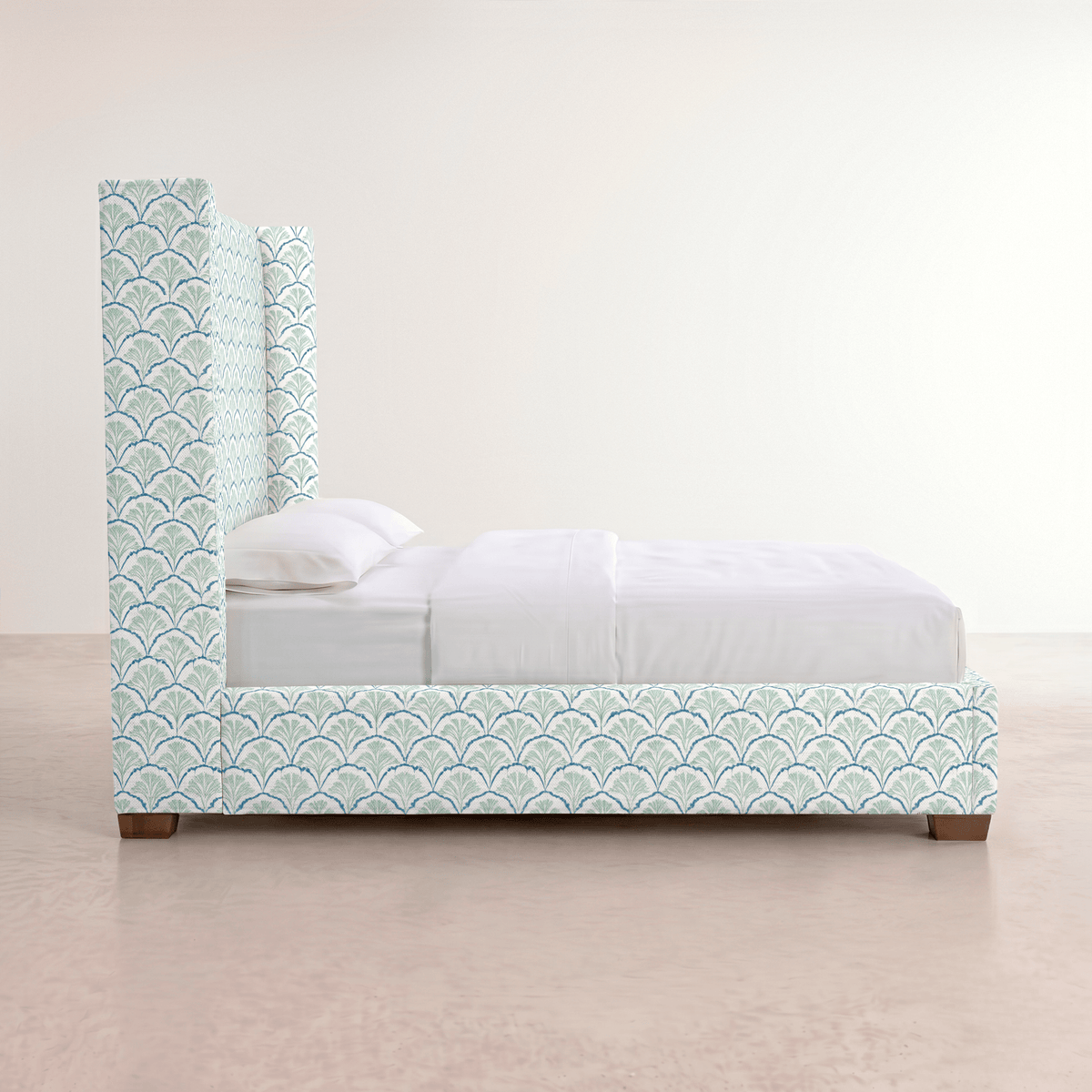 The Selene Bed in Hint Of Lime Sprouts - Lemon Park