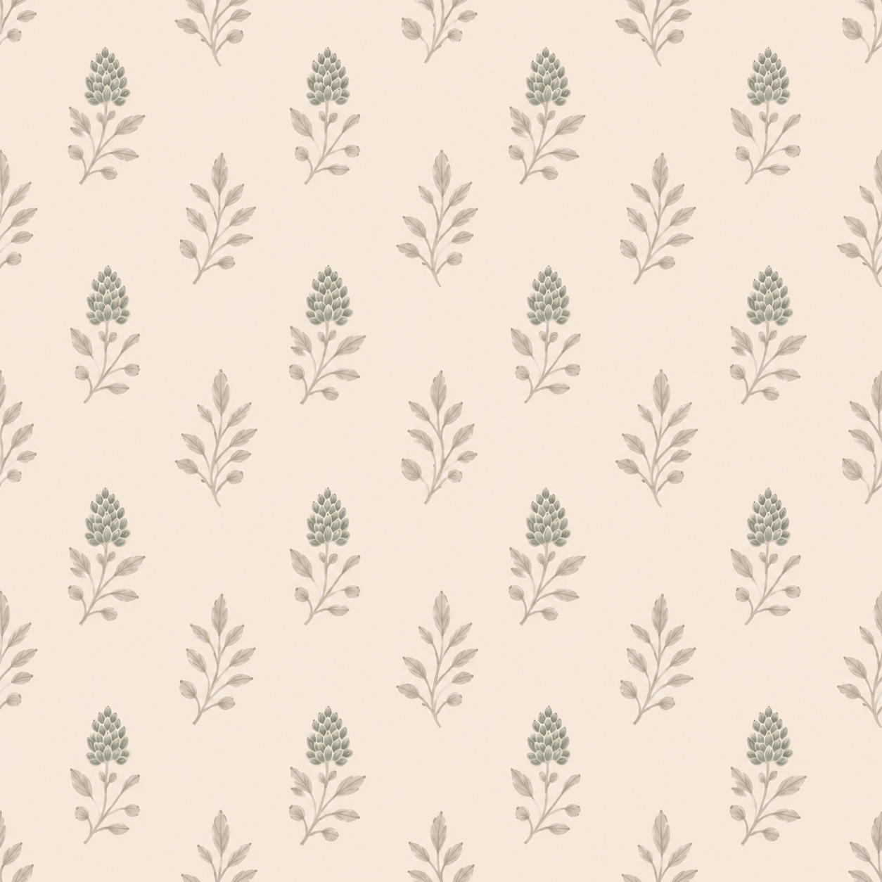 Hedgerow Bone Floral Wallpaper