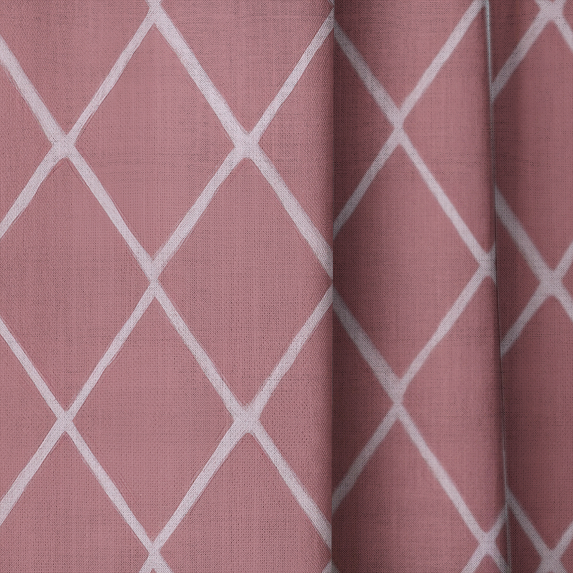 Cranberry Crisscross - Drapery — close up