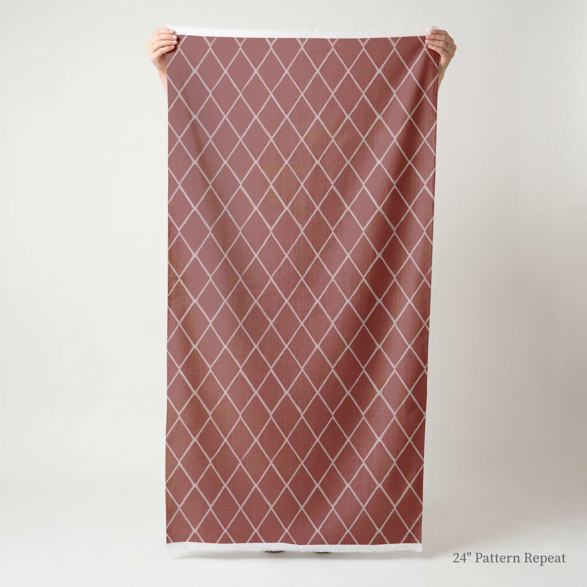 Cranberry Crisscross Fabric by the Yard