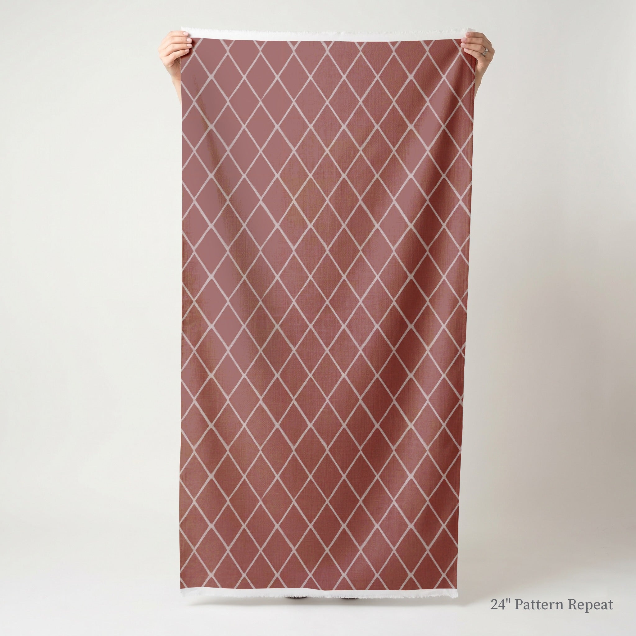 Cranberry Crisscross Fabric by the Yard
